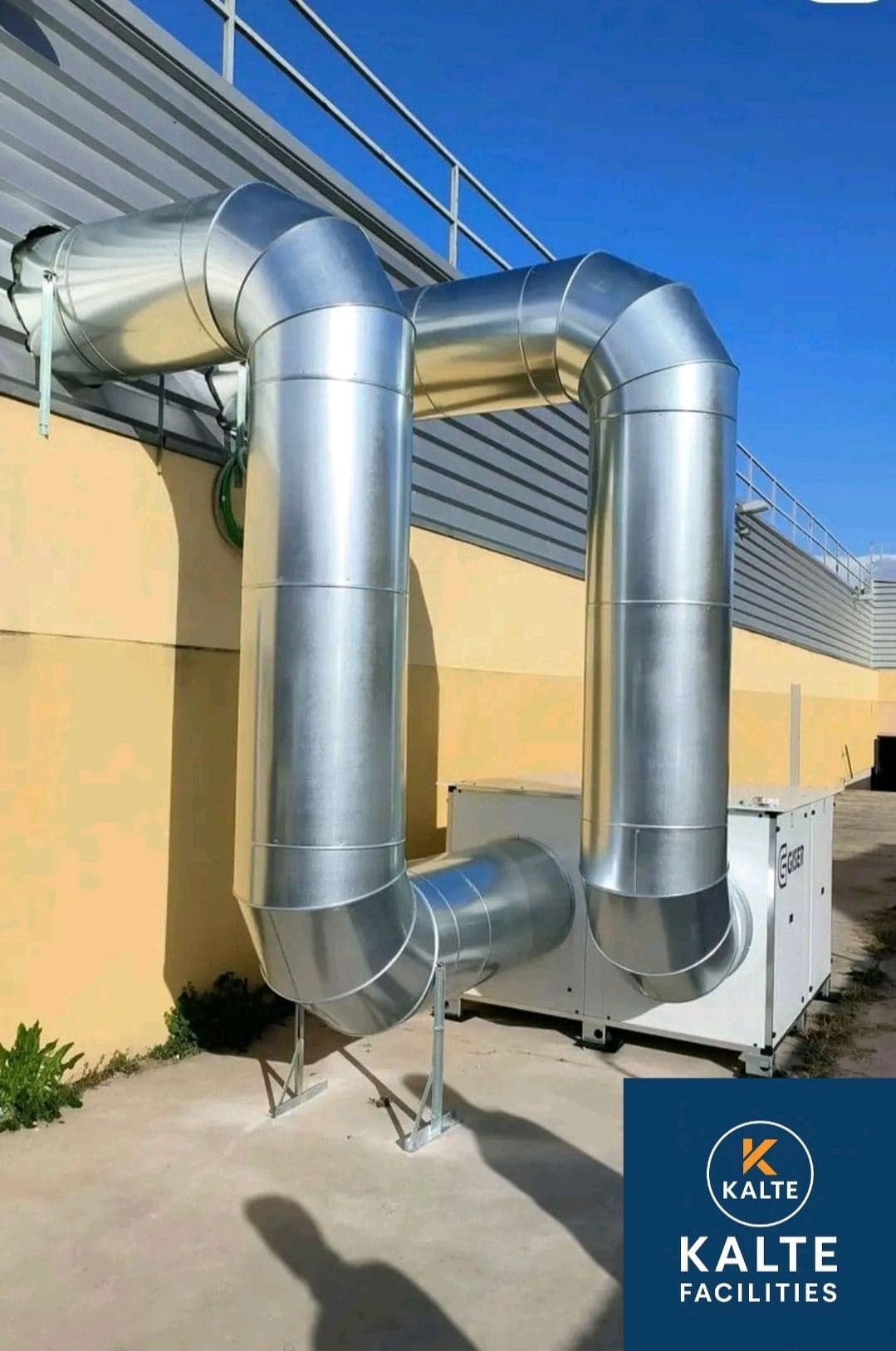 Réseau de gaines aérauliques installé par KALTE FACILITIES